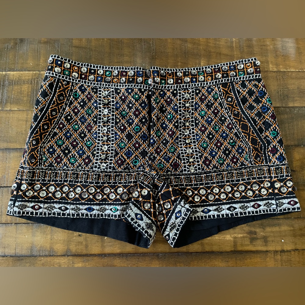 Embellished Sequin Tribal Shorts